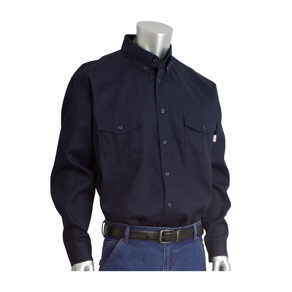 Product image for PIP 385-EH-FRWS-NV/2X AR/FR DUAL CERT 7OZ. 8 CAL WORK SHIRT NFPA 70E 2112 NAVY