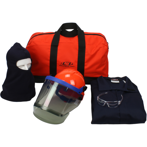 Product image for PIP 9150-5488E/L 12 CAL DUAL CERT. COVERALL KIT ARC SHIELD HH BAL BAG GLASSES