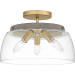 Product image for QUO BKT1713LG BURKETT SEMI FLUSH 3 LIGHTS LIGH T GOLD