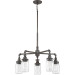 Squire 5 lgt chandelier rustic blk