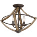 Shire 3 lgt semi flush rustic black