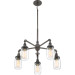 Squire 5 lgt chandelier rustic blk