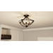Shire 3 lgt semi flush rustic black