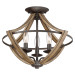 Shire 3 lgt semi flush rustic black
