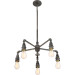 Squire 5 lgt chandelier rustic blk