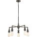 Squire 5 lgt chandelier rustic blk