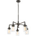 Squire 5 lgt chandelier rustic blk