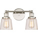 Product image for Union 2 Light Vanity - Polished Nickel w/ Champagne Glass