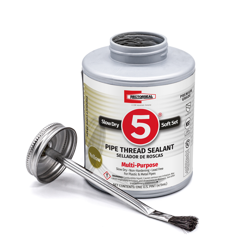RectorSeal No.5 25431 Pipe Thread Sealant, Soft Setting, Plumbing, 1 Pint