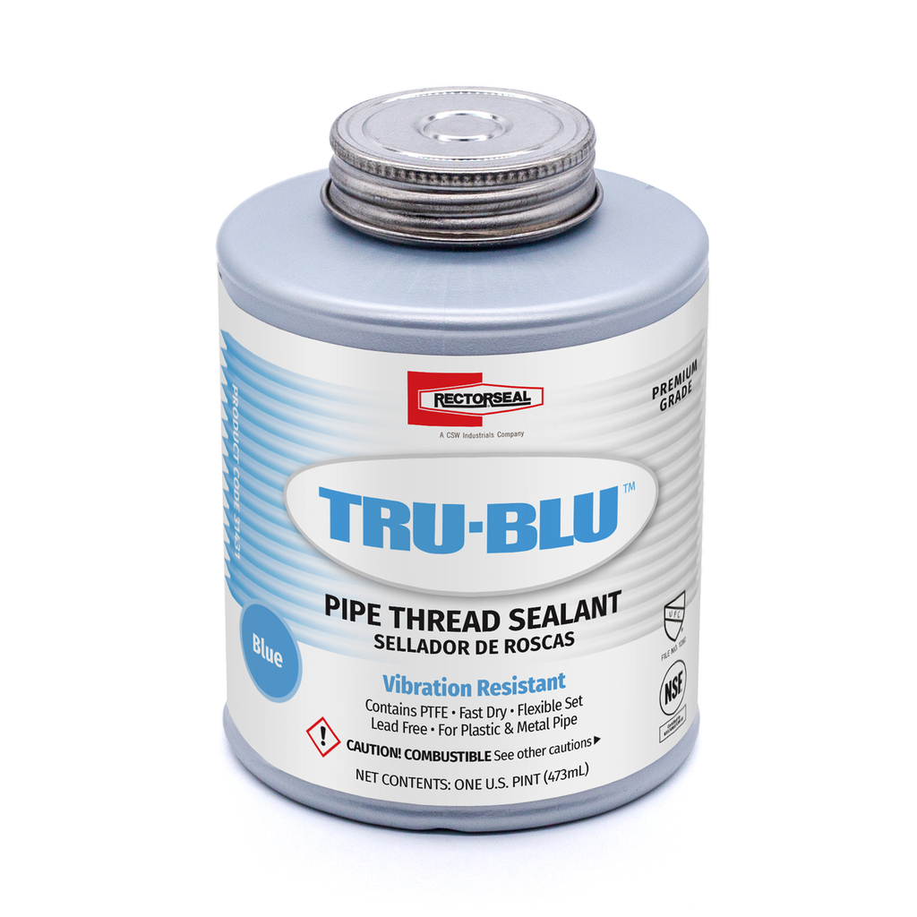 RectorSeal Tru-Blu 31431 Pipe Thread Sealant, Fast-Dry, PTFE Enriched, Plumbing, 1 Pint