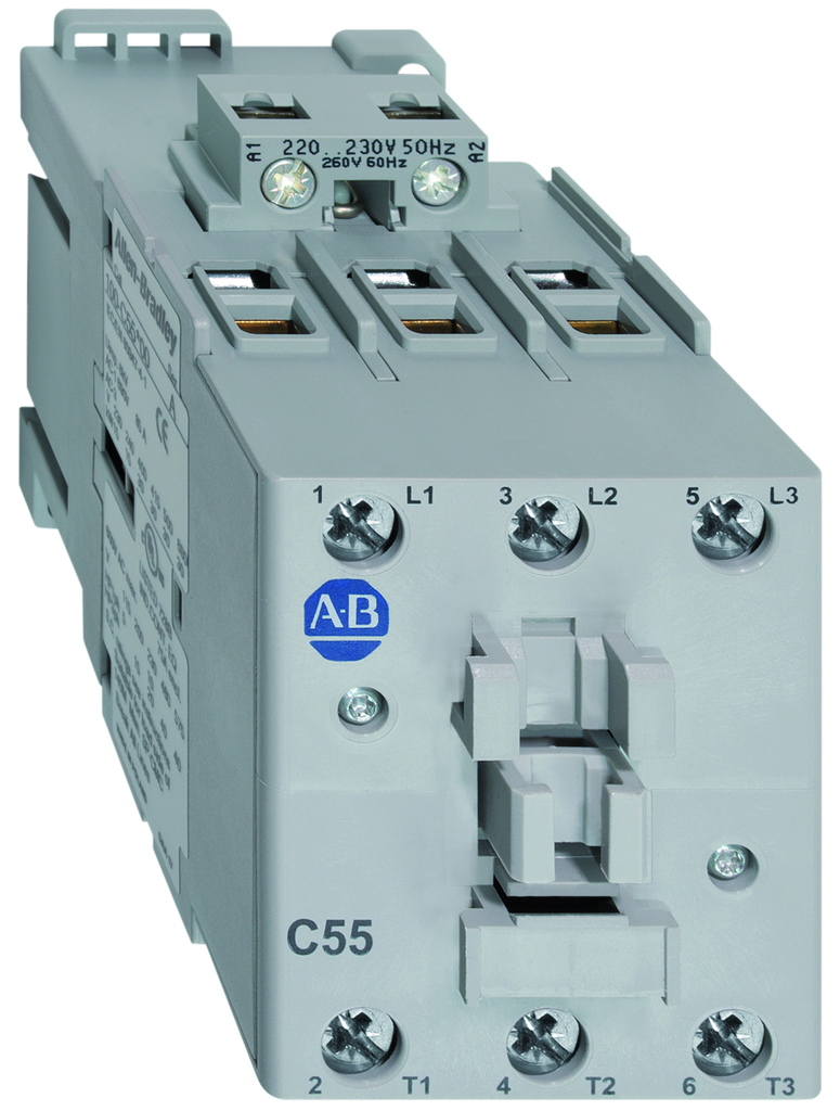 Product image for A-B 100-C55L10 IEC CONTACTOR 55A 208-240VAC COIL 1 N.O. AUXILIARY CONTACT