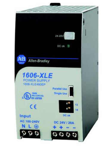 Product image for A-B 1606-XLE480FPC ESSENTIAL POWER SUPPLY W/ CONFORMAL COATING W/ POWER FACTOR CORRECTION 48V/56V DC 480 W 120/240V AC INPUT VOLTAGE