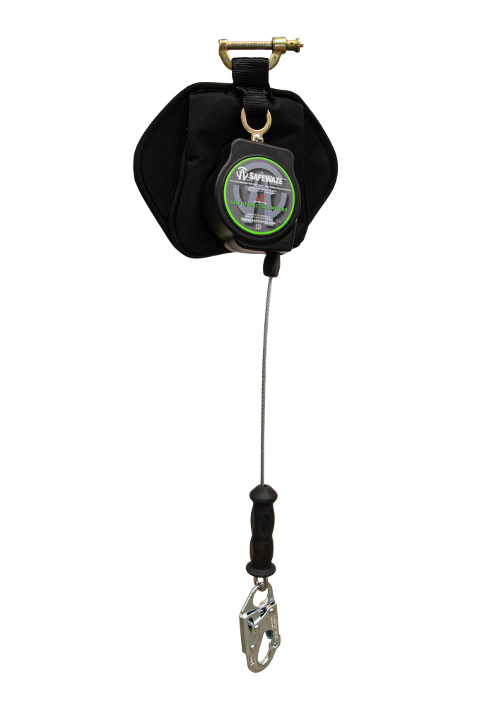 Product image for SAFEWAZE SW8008-11LE LATITUDE EDGE 11' SINGLE CABLE SRL SNAP HOOK