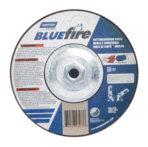 7 x 1/8 x 5/8-11 In. BlueFire Grinding and Cutting Whl ZA 30 U T27