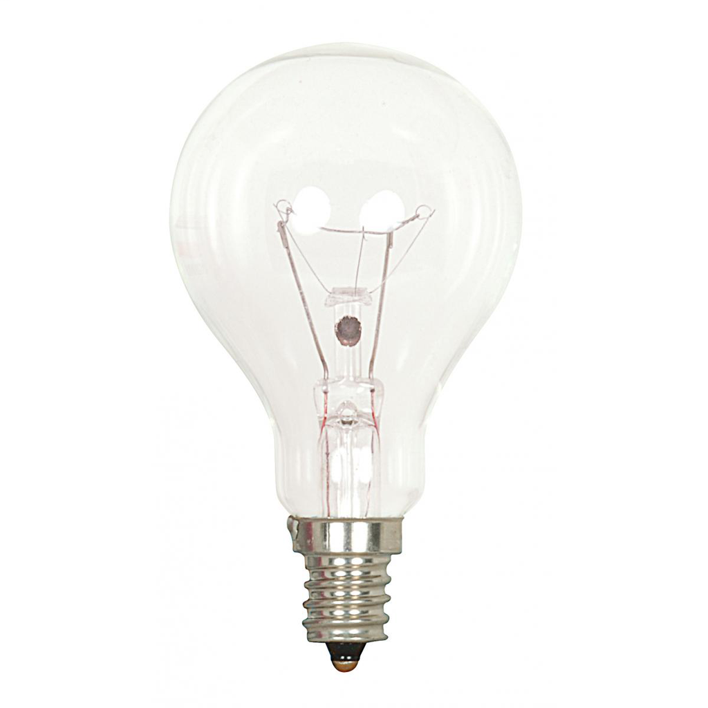 SATCO S2740 40 W 120 Volt 420 Lumen Clear E12 Candelabra Base A15 Incandescent Lamp SATCO S2740 40 W 120 Volt 420 Lumen Clear E12 Candelabra Base A15 Incandescent Lamp