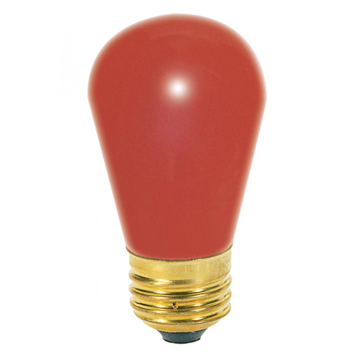 Ceramic Red Satco Products Satco S4511 120V 1//Card Medium Base 7.5-Watt S11 Incandescent Lamp