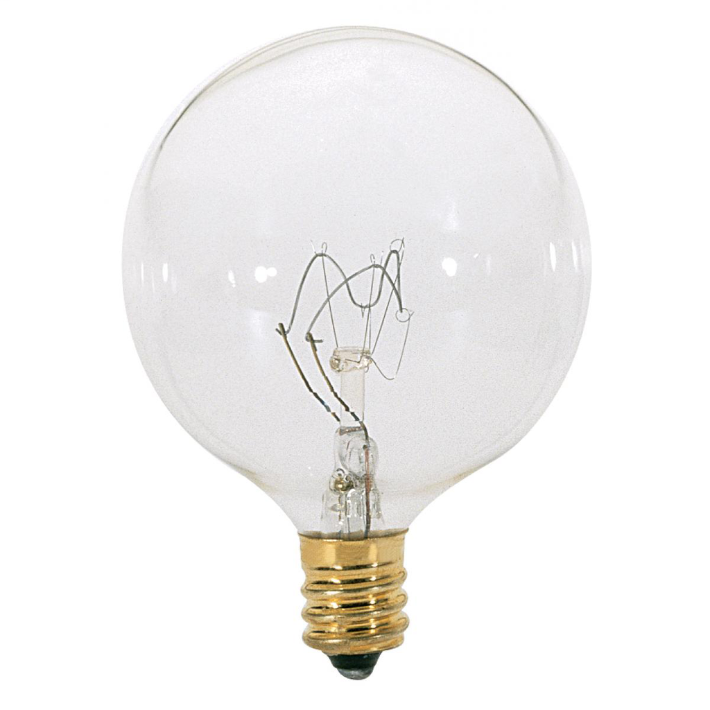 SATCO S3831 60 W 120 Volt 672 Lumen Clear E12 Candelabra Base G16 1/2 Decorative Incandescent Lamp SATCO S3831 60 W 120 Volt 672 Lumen Clear E12 Candelabra Base G16 1/2 Decorative Incandescent Lamp