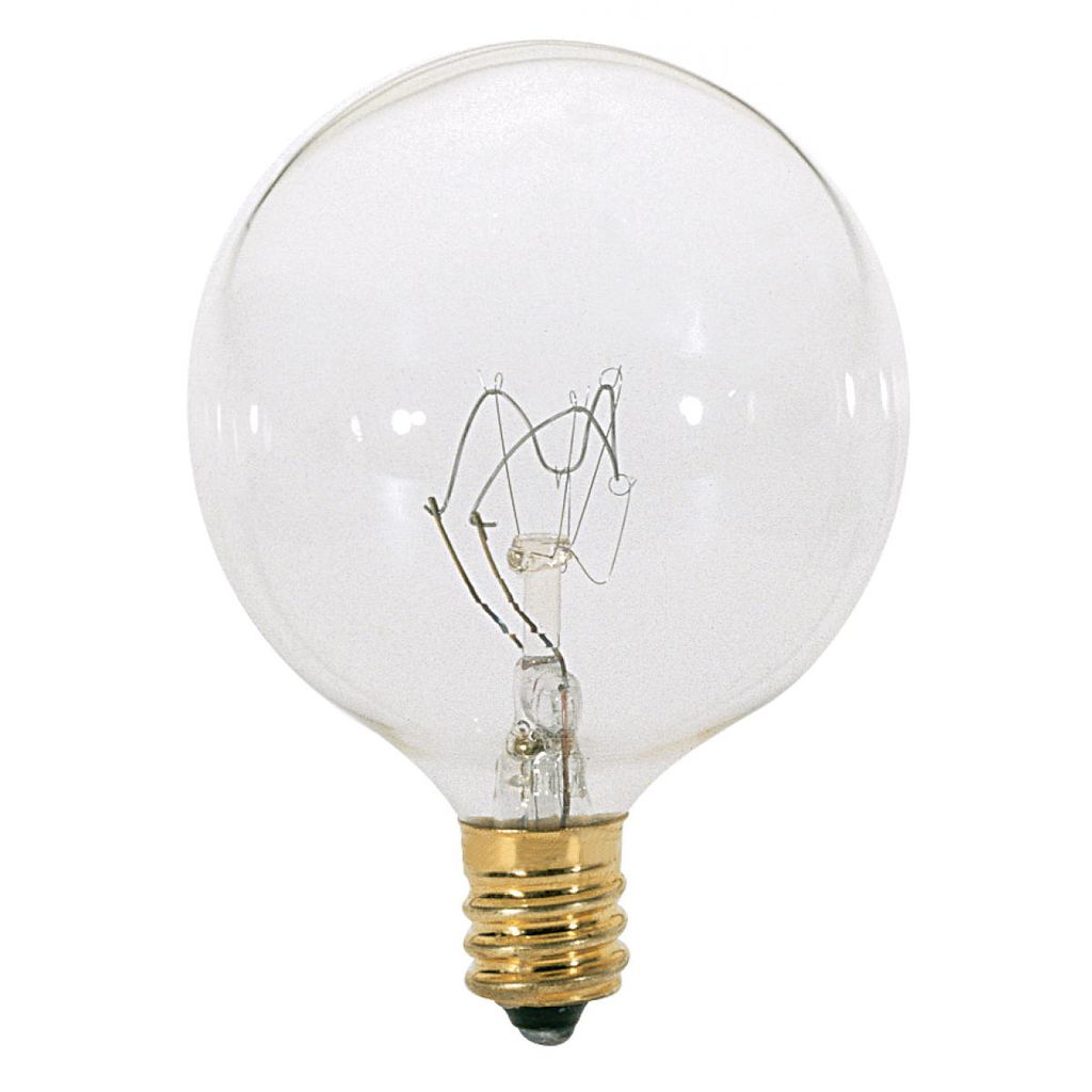 SATCO S3822 25 W 120 Volt 232 Lumen Clear E12 Candelabra Base G16 1/2 Decorative Incandescent Lamp SATCO S3822 25 W 120 Volt 232 Lumen Clear E12 Candelabra Base G16 1/2 Decorative Incandescent Lamp