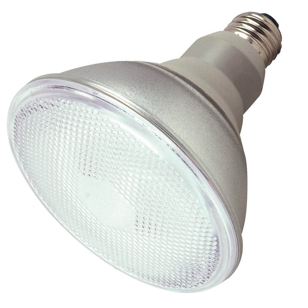 SATCO S7202 23 W 120 Volt 82 CRI 4100 K 1100 Lumen E26 Medium Base PAR38 Compact Fluorescent Lamp SATCO S7202 23 W 120 Volt 82 CRI 4100 K 1100 Lumen E26 Medium Base PAR38 Compact Fluorescent Lamp