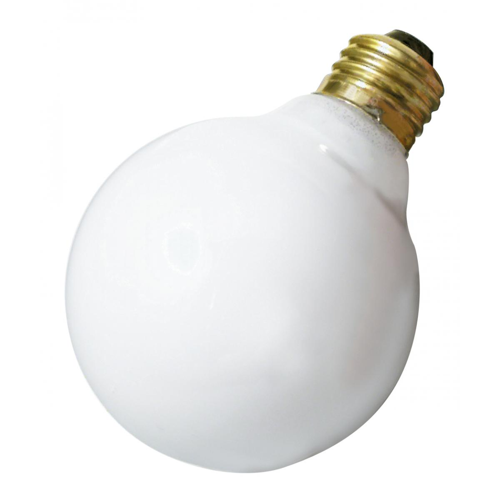 SATCO A3641 40 W 130 Volt 320 Lumen Gloss White E26 Medium Base G25 Decorative Incandescent Lamp SATCO A3641 40 W 130 Volt 320 Lumen Gloss White E26 Medium Base G25 Decorative Incandescent Lamp