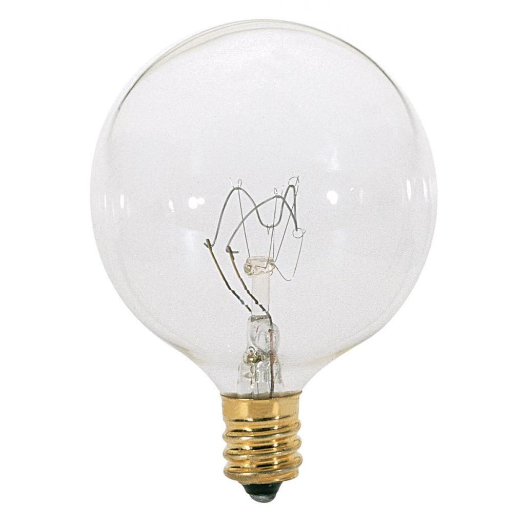 60W G16 1/2 CAND CLEAR 130V. A3931