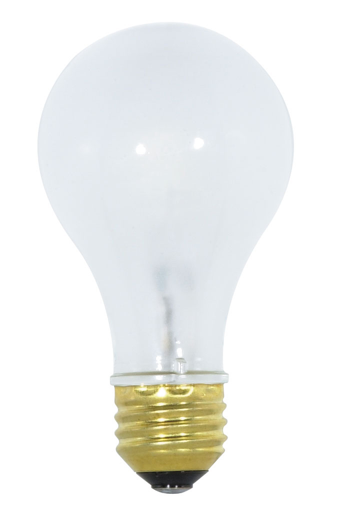 Product image for Satco S1948 100W Halogen; A19; Frosted; 3000 Average rated Hours; 1800 Lumens; Medium base; 120 Volt