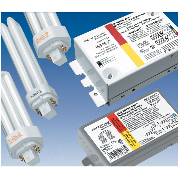 Product image for Sylvania 51843 120 to 277 VAC 26/32/42 W 3200 Lumen Programmed Rapid Start Compact Electronic Ballast