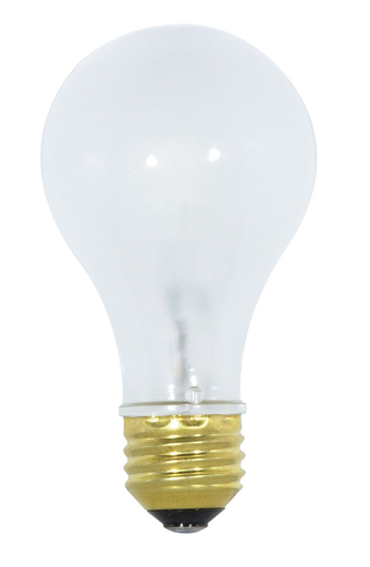 Product image for Satco S1948 100W Halogen; A19; Frosted; 3000 Average rated Hours; 1800 Lumens; Medium base; 120 Volt
