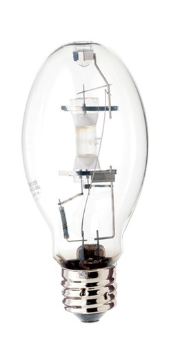 Product image for Satco S4252 250 Watt; Metal Halide HID; Mogul extended base; ED28; Clear; 65 CRI; 4000K