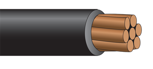 8 AWG UL XHHW-2 Building Wire, Bare copper, 7 Strand, XLPE, 600V, Blue
