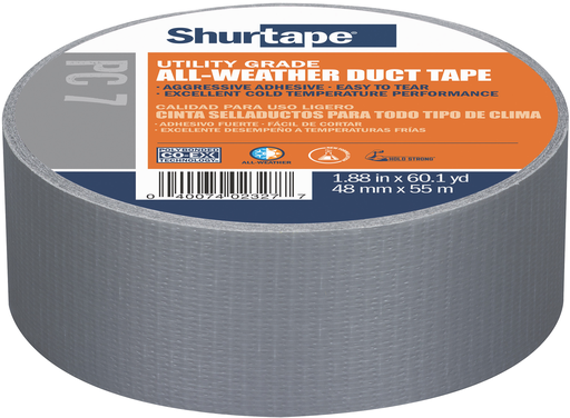PC 7 Utility Grade, Co-Extruded Duct Tape - Silver - 7.0 mils - 48mm x 55m