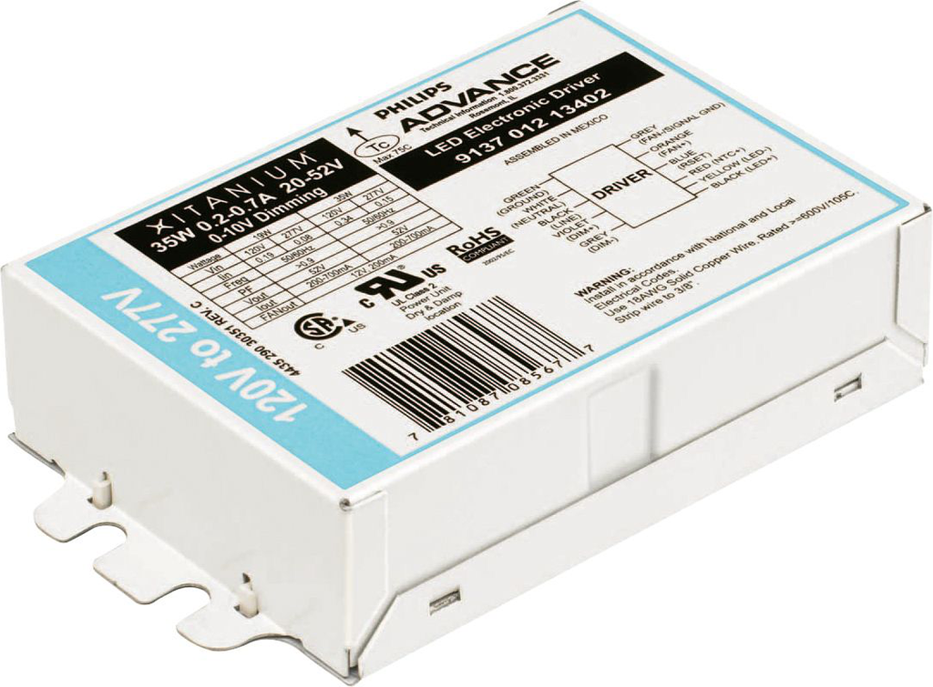 Product image for Philips Advance 913701213402 0.2 to 0.7 Amp 10 Volt Dimmable LED Driver