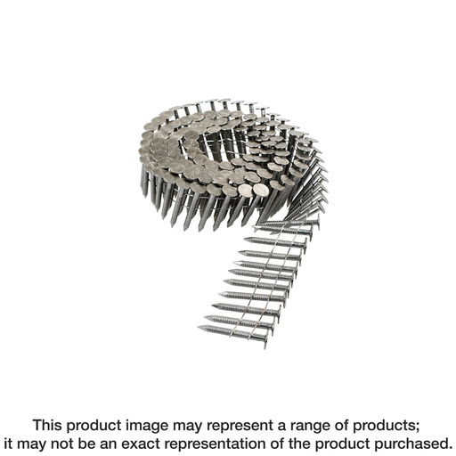15° Wire Coil, Full Round Head, Ring-Shank Roofing Nail — 1-1/4 in. Type 304 (7200-Qty)