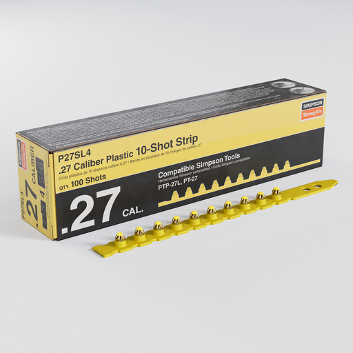 P27SL 0.27-Caliber Plastic, 10-Shot Strip Load, Yellow (100-Qty) (Pack of 10000)