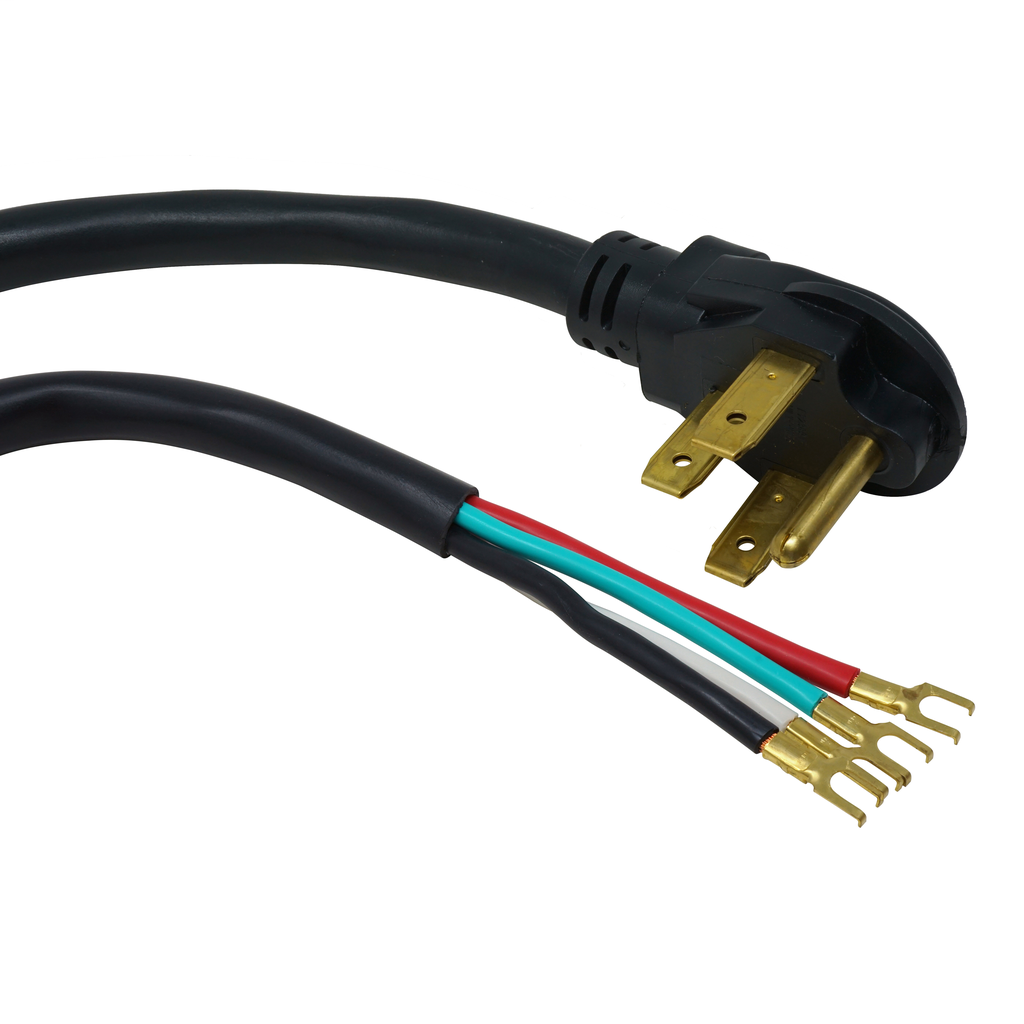 Southwire 9044SW8808 Range Replacement Cord - 6/2-8/2 50-AmpRound SRDT 4-Wire 4' with NEMA 14-50 Plug - Black
