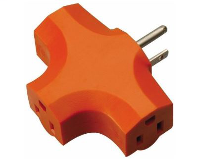 Product image for Southwire 99068803 3-Outlet Adapter, Orange