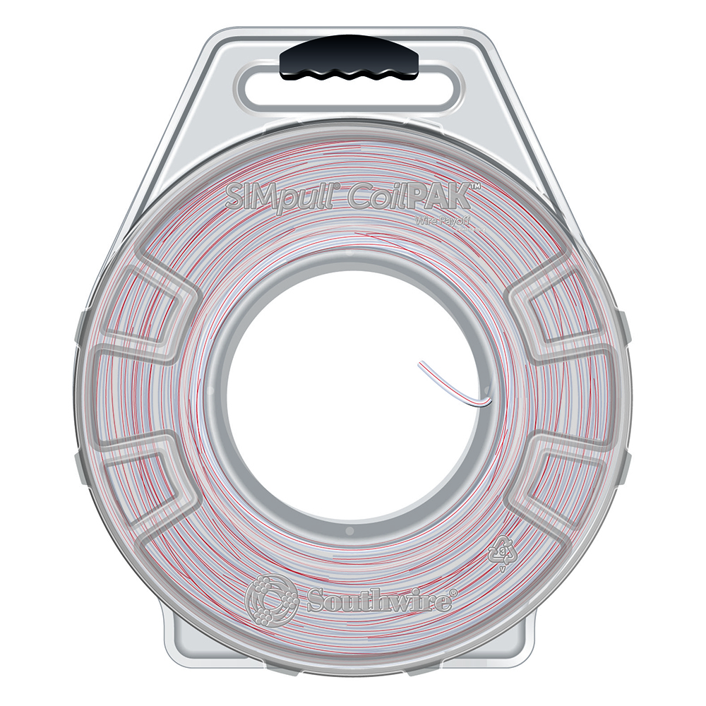 Southwire 58019405 THHN 12 Stranded Copper WHITE w/RED Stripe Wire