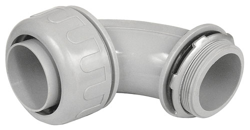Product image for Garvin Industries NMLT-5090 1/2 Inch PVC 90 Degrees Liquidtight Conduit Connector