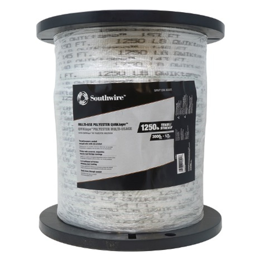 Product image for Southwire SWDQT1800-3000S (65129640) QUIKtape™ Conduit Pulling Tape, 5/8" x 3000ft, 1800lb Tensile Strength - DETECTABLE