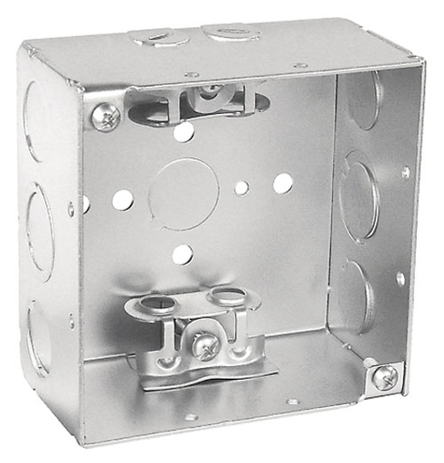 52171-BX - 52171-BX - Four Sq. Box 2-1/8" w/ (6) 1/2" & (4) MC/BX Connection Points, 25 Pak
