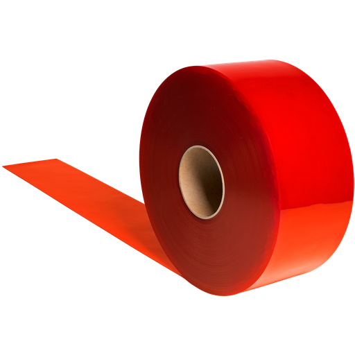 Strip Curtains, Orange Tinted Transparent, 8" Wide, Thickness: .080", Full Overlap