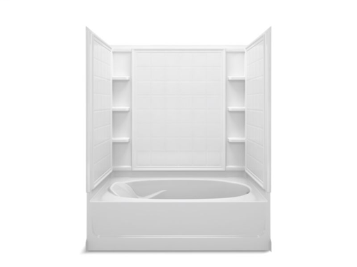 Ensemble(TM) Series 7111, 60” x 42” Bath/Shower With Above-Floor Drain, White