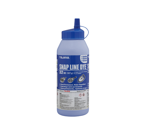 Snap Line Dye, permanent marking chalk, dark blue, easy-fill nozzle, 32 oz. / 907 g