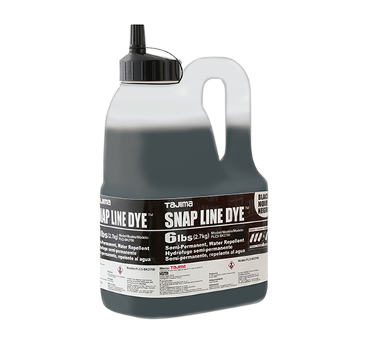 Snap Line Dye, permanent marking chalk, black, easy-fill nozzle, 2.7 kgs. / 6 lbs.