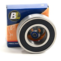 Deep Groove Ball Bearing, 2 Rubber Seals, 25mm Bore Dia., 47mm Outside Dia., 12mm Width, C3 Internal Clearance