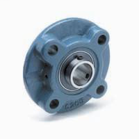 4 Bolt Circle Flange Unit, Medium Duty, SM Style, Wide Inner Ring Insert, Set Screw, 1.25" Bore Dia., 2.9213" Bolt-Hole to Bolt-Hole Center , 127mm Length