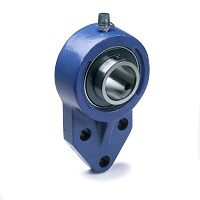 3 Bolt Flange Bracket Unit, Domestic Dimensions, Standard Duty, Wide Inner Ring Insert, Set Screw, 1" Bore Dia., 1.6260" Bolt-Hole to Bolt-Hole Center , 1.125" Height