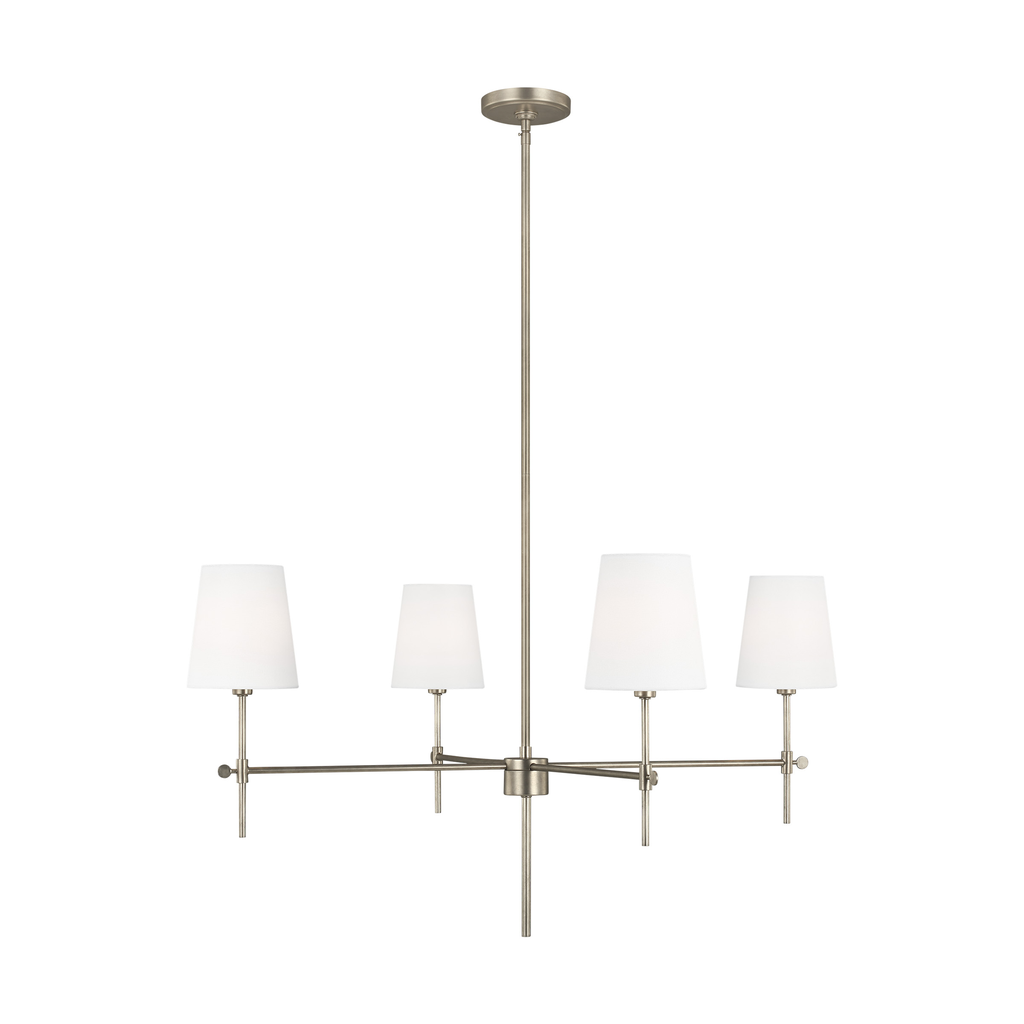 Product image for Baker 4 Light Large Chandelier - Antique Brushed Nickel