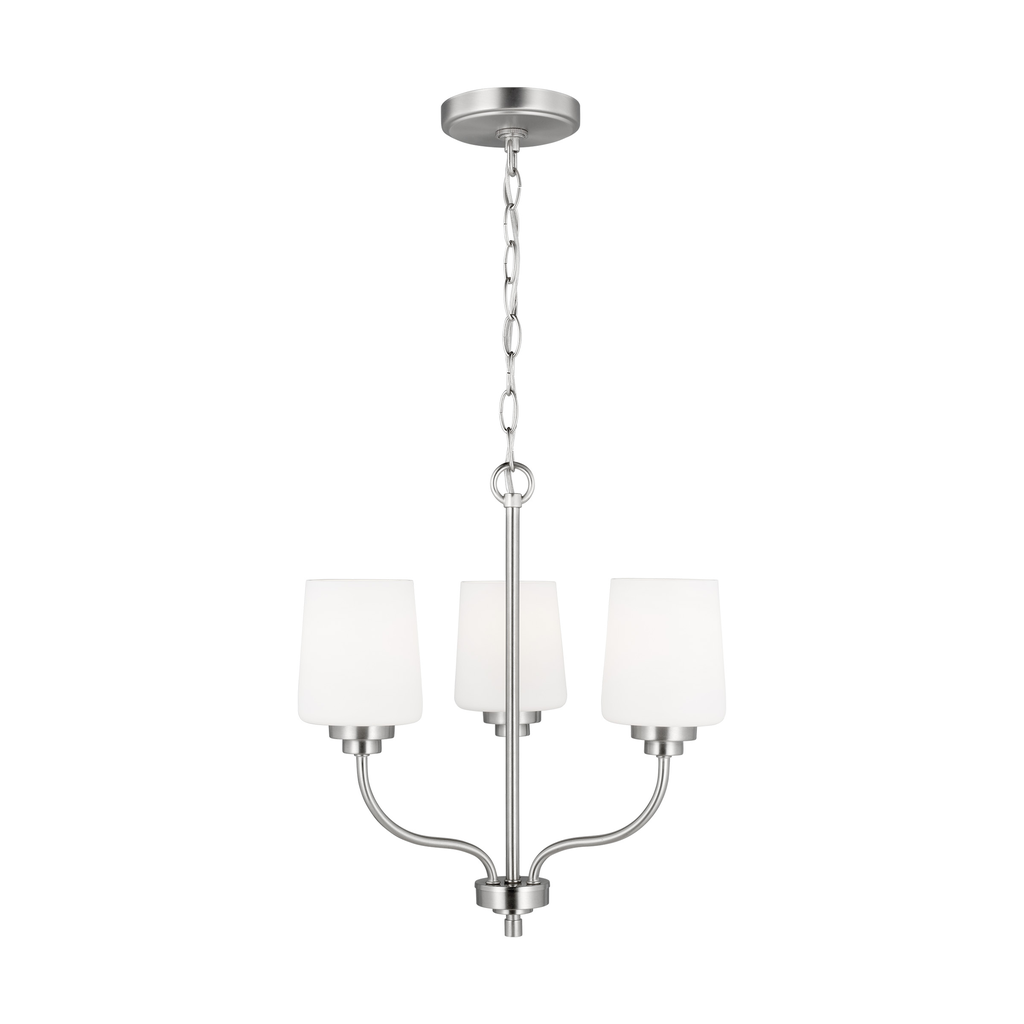 Product image for Windom 3 Light Chandelier - Brushed Nickel