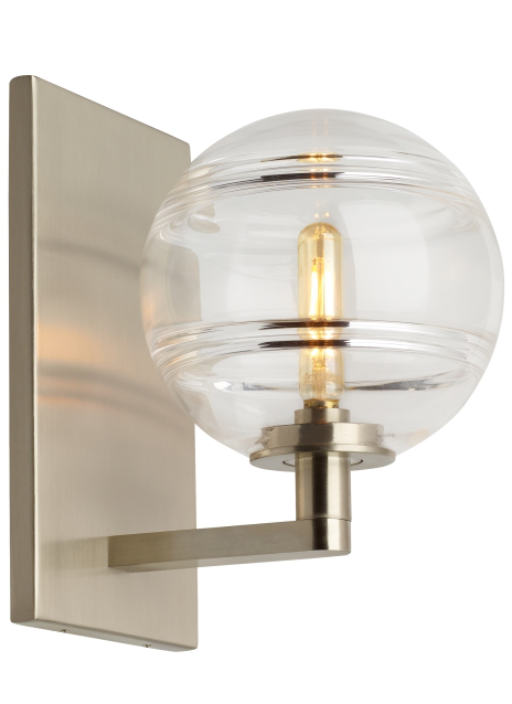 Product image for Sedona 1 Light LED Wall Sconce - Satin Nickel w/ Clear Glass